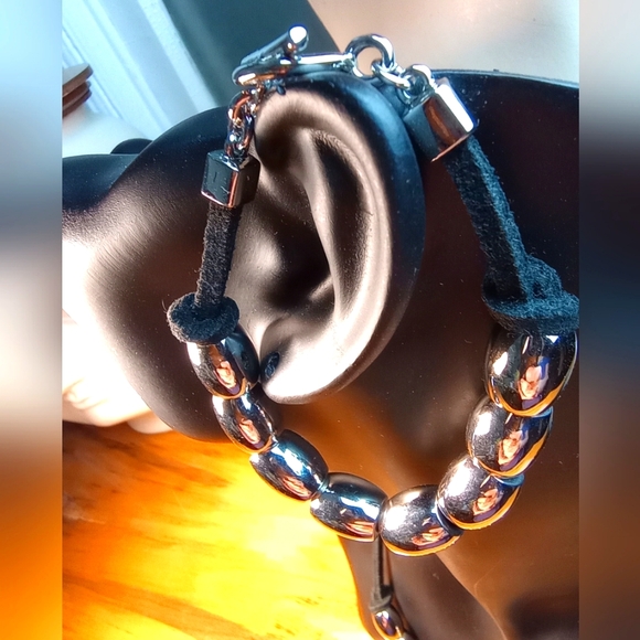 Ralph Lauren Silver plate Beads and Black Suede, 15.5" and 7.5" - Picture 7 of 10